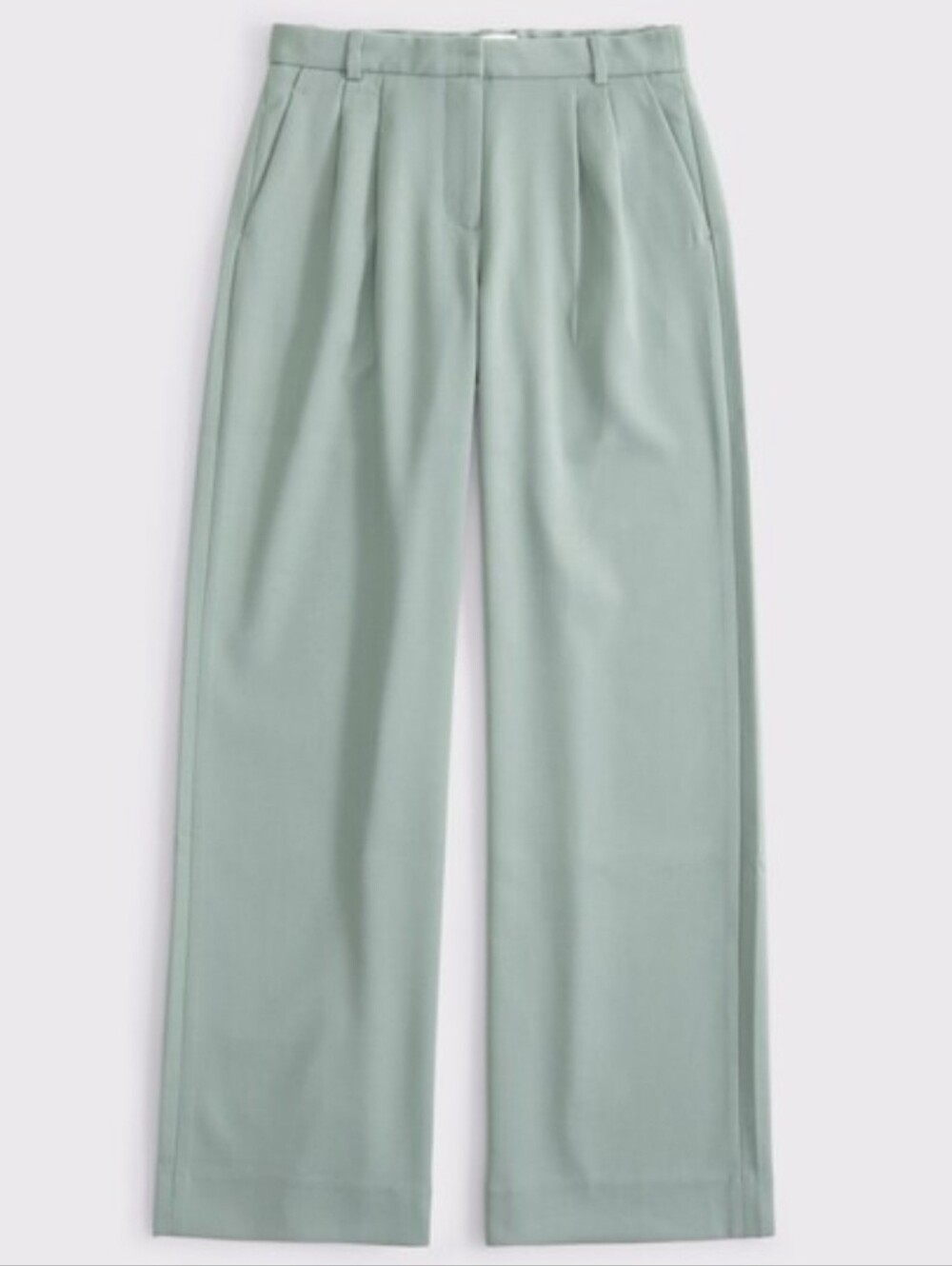 Abercrombie & Fitch Curve Love Sloane Wide Leg Pleated Trousers Size 28 In Green